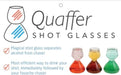 Double Bubble Layered Shot Glass plus Recipe Card – Chaser Shot Glass Jigger for Smooth Tasty Shots – Fun Unique Split Shot Glasses Barware (1.25Oz Top & 2.25Oz Bottom)