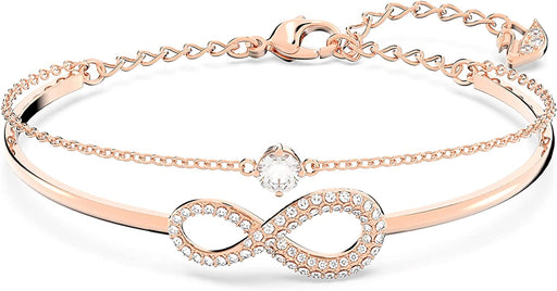 Infinity Twist Jewelry Collection, Bracelets & Necklaces, Rhodium & Rose Gold Tone Finish, Clear Crystals