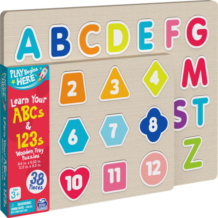 Learn Abcs and 123S Chunky Wood Puzzle, for Families and Kids Ages 3 and Up