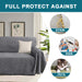 Cotton Geometrical Sofa Cover, Sectional Couch Covers for 3 Cushion Couch Couch Cover Living Room Throws Blankets Sofa Slipcovers, Furniture Protector for Pets (Xx-Large, 71" X 134", Grey)