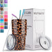30 Oz Tumbler with Lids and Straws,18/8 Stainless Steel Vacuum Insulated Coffee Tumbler,Insulated Travel Mug Water Cup with Leak-Proof Straw Lid & Flip Lid,3 Metal Straws,1 Cleaning Brush & Gift Box
