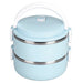 Stainless Steel Bento Box Lunch Box Container Thermal Stackable Lunch Box Compartment Portable Snack Box round Soup Container for Student Children Work, 2 Layer