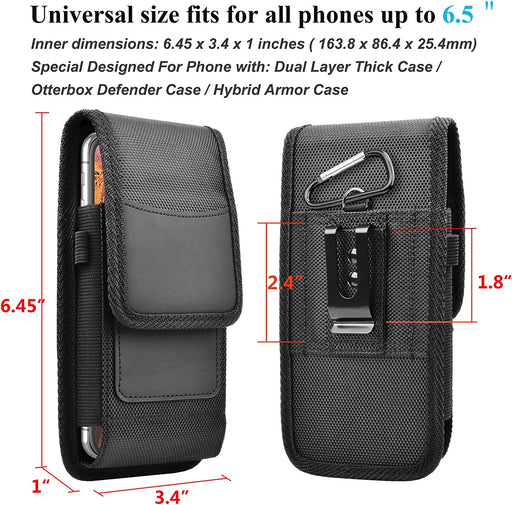 Cell Phone Holster for Samsung Galaxy S22 Ultra S21 S20+ S10 S9 Note 20 A01 A11 A21 A51 A71 A02S A12 A32 A42 A52 A13 Iphone 13 14 Pro Max 12 11 XR 7 8+ Nylon Belt Clip Holster Phone Holder Pouch