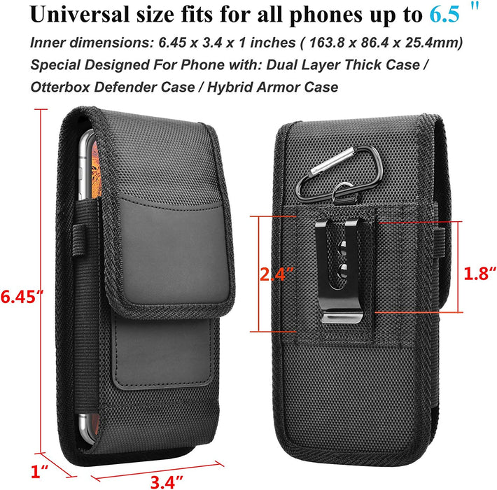 Cell Phone Holster for Samsung Galaxy S22 Ultra S21 S20+ S10 S9 Note 20 A01 A11 A21 A51 A71 A02S A12 A32 A42 A52 A13 Iphone 13 14 Pro Max 12 11 XR 7 8+ Nylon Belt Clip Holster Phone Holder Pouch