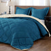 Lightweight Solid Comforter Set (King) with 2 Pillow Shams - 3-Piece Set - Teal Blue and White - down Alternative Reversible Comforter
