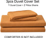 Jersey Knit Duvet Cover Set 100% T-Shirt Cotton Super Soft Comfy 3Pc Bedding Set with Zipper Closure (Solid Burnt Orange, King)