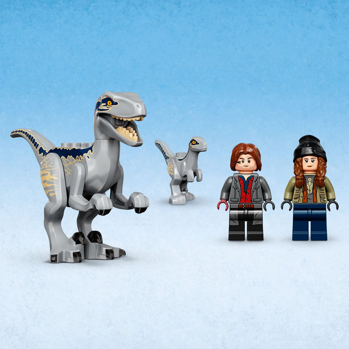 LEGO Jurassic World Dominion Blue & Beta Velociraptor Capture 76946 Dinosaur Building Toy Set; for Kids Aged 6 and up (181 Pieces)
