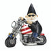 Biker Gnome Solar Garden Statue