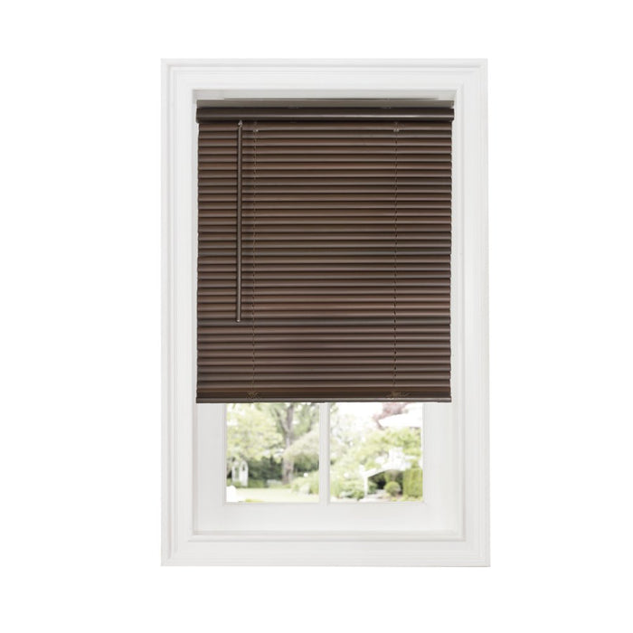 Cordless GII Deluxe Sundown 1" Room Darkening Mini Blind 23X64 - Mahogany