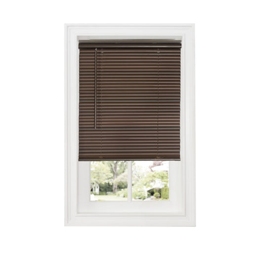 Achim GII Deluxe Sundown Indoor Cordless Mahogany Vinyl Room Darkening Window Mini Blind, 64" L X 33" W