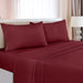 Queen Bed Sheets Set - 4 Piece Bedding - Brushed Microfiber - Shrinkage and Fade Resistant - Easy Care (Queen, Red Burgundy)