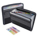 Expanding File Folder with Sticky Labels, 13 Pocket Accordion File Folder Document Organizer Expanding Zip File Folder with Zipper Closure?Letter A4 Paper Document Accordion Folder, Black