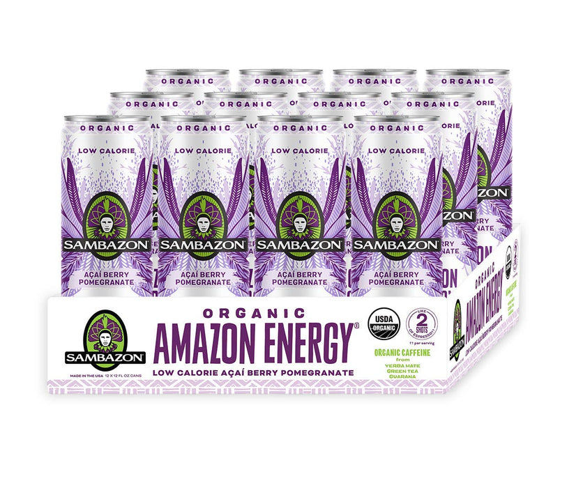 Amazon Energy Drink, Low Calorie Acai Berry and Pomegranate, 12 Fl Oz (Pack of 12)