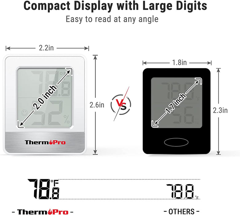 TP49 Digital Indoor Humidity Meter Room Thermometer with Temperature and Humidity Monitor Mini Hygrometer Thermometer
