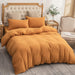 Jersey Knit Duvet Cover Set 100% T-Shirt Cotton Super Soft Comfy 3Pc Bedding Set with Zipper Closure (Solid Burnt Orange, King)