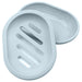 2Pcs Soap Dish with Drain, Soap Holder with Water Tray, Easy Cleaning Soap Saver Dry Stop, Mushy Soap Tray for Shower Bathroom Kitchen, Grey/Green/Blue/Pink