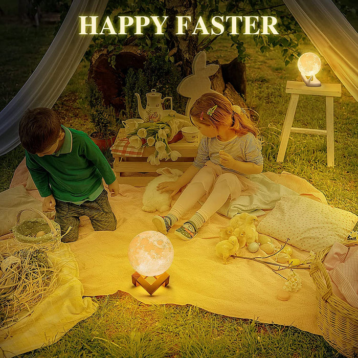 Balkwan Moon Lamp 3.5 Inches 3D Printing Moon Light Uses Dimmable and Touch Control Design,Romantic Funny Birthday Gifts for Women,Men,Kids,Child and Baby. Rustic Home Decor Rechargeable Night Light