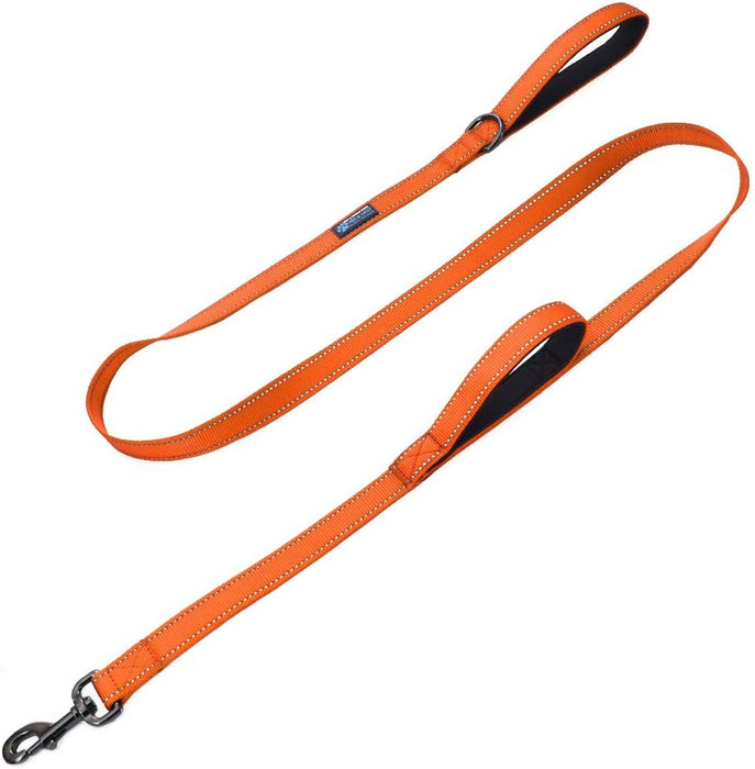 Max and Neo Double Handle Traffic Dog Leash Reflective - We Donate a Leash to a Dog Rescue for Every Leash Sold (Pink, 4 FT)