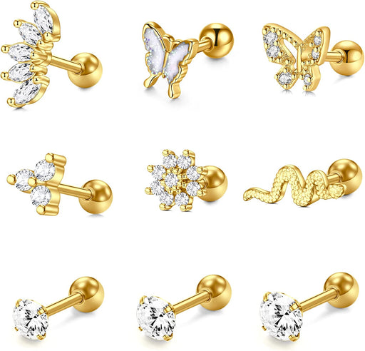 Cartilage Earring Cartilage Piercing Jewelry Forward Helix Earrings Cartilage Hoop Earring Helix Piercing Jewelry Tragus Piercing Jewelry Tragus Earrings for Women Silver Rose Gold