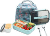 Bento Lunch Box Leak-Proof Eco-Friendly Bento Box Food Storage Containers with Sauce Jar and Stainless Spoon&Fork for Adults Women Men Kids