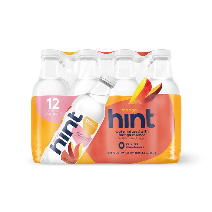 Hint Water Best Sellers Pack (Pack of 12), 16 Ounce Bottles, 3 Bottles Each Of: Watermelon, Blackberry, Cherry, and Pineapple, Zero Calories, Zero Sugar and Zero Sweeteners