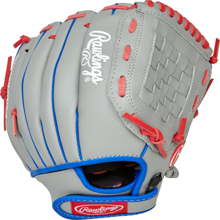 2022 Players Series Baseball Glove Mitts, Gray, Blue and Red, 11.5 In., Right Hand Throw