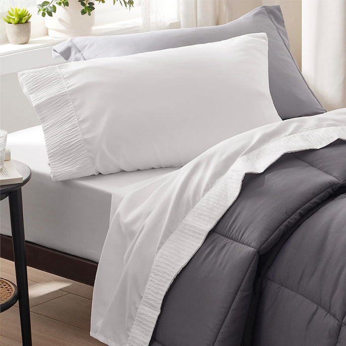 Bedsure Twin Sheets Set - Soft 1800 Twin Bed Sheets for Boys and Girls, 3 Pieces Hotel Luxury White Sheets Twin, Easy Care Polyester Microfiber Cooling Bed Sheet Set