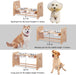 Raised Pet Bowls for Cats and Dogs, Adjustable Bamboo Elevated Dog Cat Food and Water Bowls Stand Feeder with 2 Stainless Steel Bowls and anti Slip Feet (Height 5.1" to 7.5" to 10")