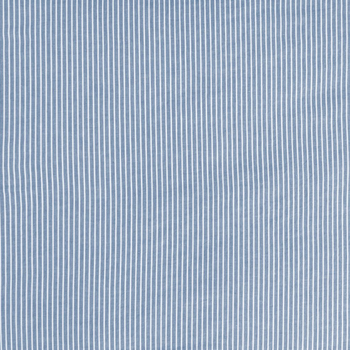 Yarn Dyed Washed Chambray Stripe Reversible Organic Cotton Comforter Set, Full/Queen, Blue, 3-Pieces