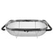 over the Sink Deep Well Oval Stainless Steel Colander Fine Mesh W/ Extendable Handle