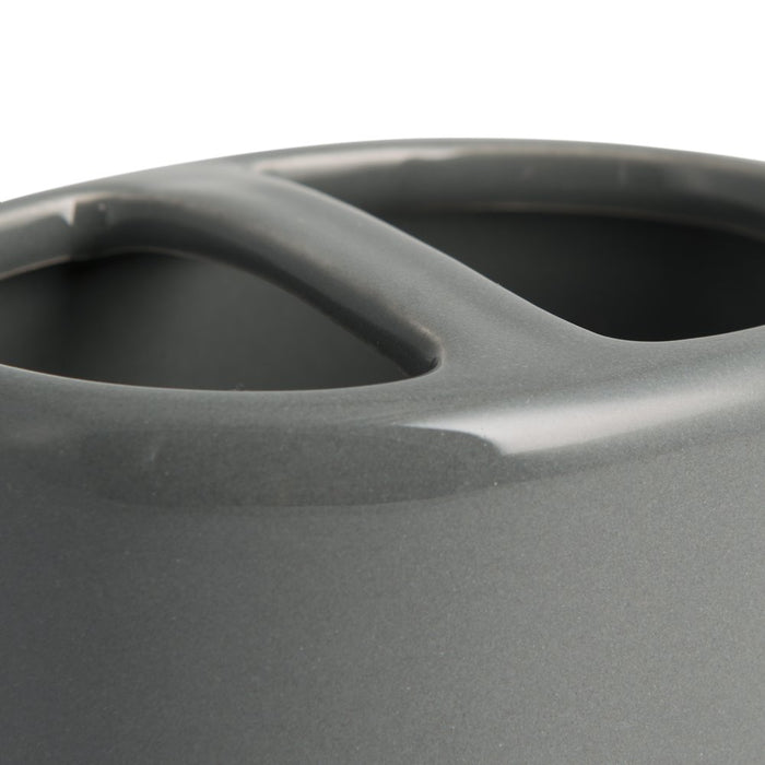 Mainstays Basic Ceramic Toothbrush Holder Light School Grey