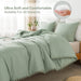 Sage Green Pom Pom Fringe Comforter Full(79X90 Inch), 3 Pieces(1 Boho Comforter and 2 Pillowcases) Aesthetic Ball Pom Comforter, Lightweight Soft Microfiber down Alternative Bedding Set