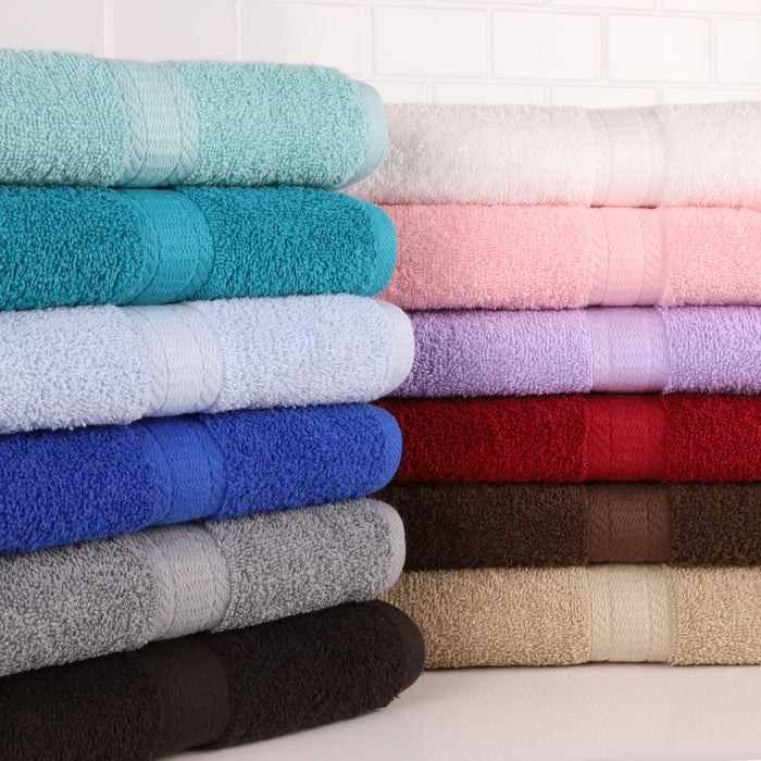Mainstays Solid 6-Piece Bath Towel Set, Clearly Aqua