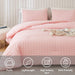 Blush Pink Seersucker Queen Comforter Set (90X90 Inches), 3 Pieces - 100% Soft Washed Microfiber Lightweight Comforter with 2 Pillowcases, All Season down Alternative Comforter Set for Bedding