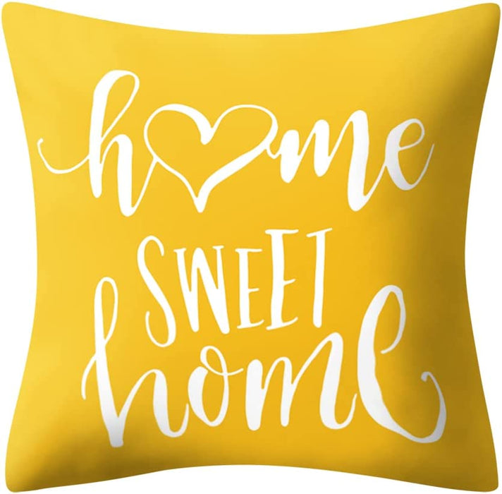 Yellow Pillow Covers 18X18 Set of 4 Modern Decorative Geometric Outdoor Sofa Throw Pillow Cushion Covers Case for Couch Living Room Bedroom Patio Furniture Indoors Home Decor