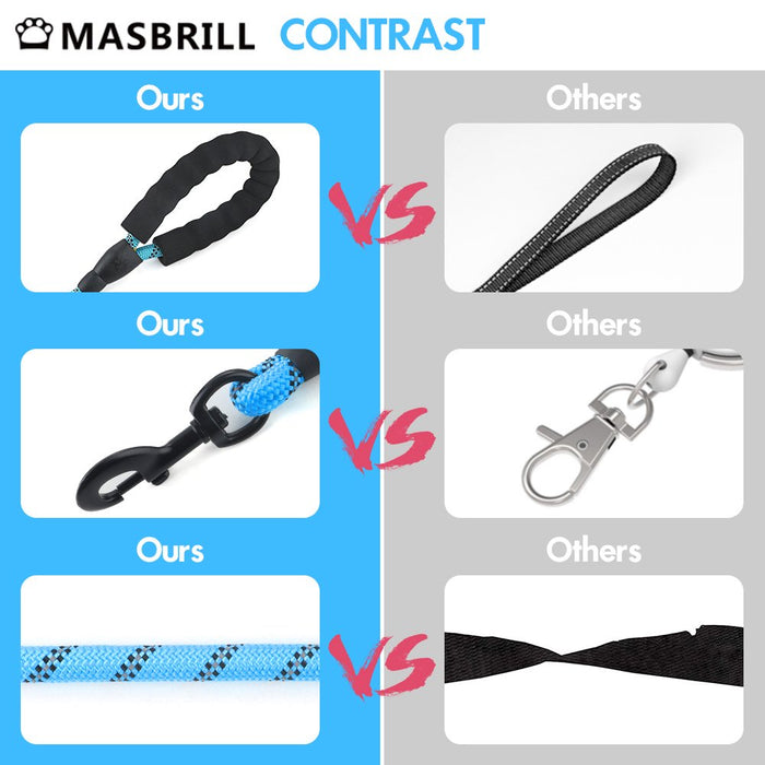 Dog Leash for Medium and Large Dogs with Comfortable Padded Handle Strong Leash with Highly Reflective Threads 5Ft-Blue