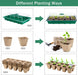 6 Sets Cells Seed Starter Tray Kit with Humidity Dome and Base Seed Starter Peat Pots Germination Trays Including Plastic Plant Growing Trays for Indoor Outdoor Gardening, Green