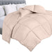 Comforter Duvet Insert - Quilted Comforter with Corner Tabs - Box Stitched down Alternative Comforter (King, Beige)