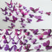 Butterfly Wall Decals 24PCS Room Decor Wall Art 3D Butterflies Mural Sticker Home Decoration Kid Girl Bedroom Bathroom Nursery Classroom Office Party Removable Decorative (Purple)
