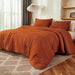 Boho Comforter Full Size Set Burnt Orange, 3 Pieces Bed Solid Terracotta Lightweight Bedding Comforter Set, Rust Fluffy Winter Quilted Blanket Set (79X90In Comforter & 2 Pillowcases)