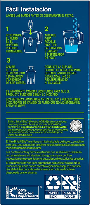 Elite Water Filter Replacements for Pitchers and Dispensers, Reduces 99% of Lead from Tap Water, Lasts 6 Months, 2 Count