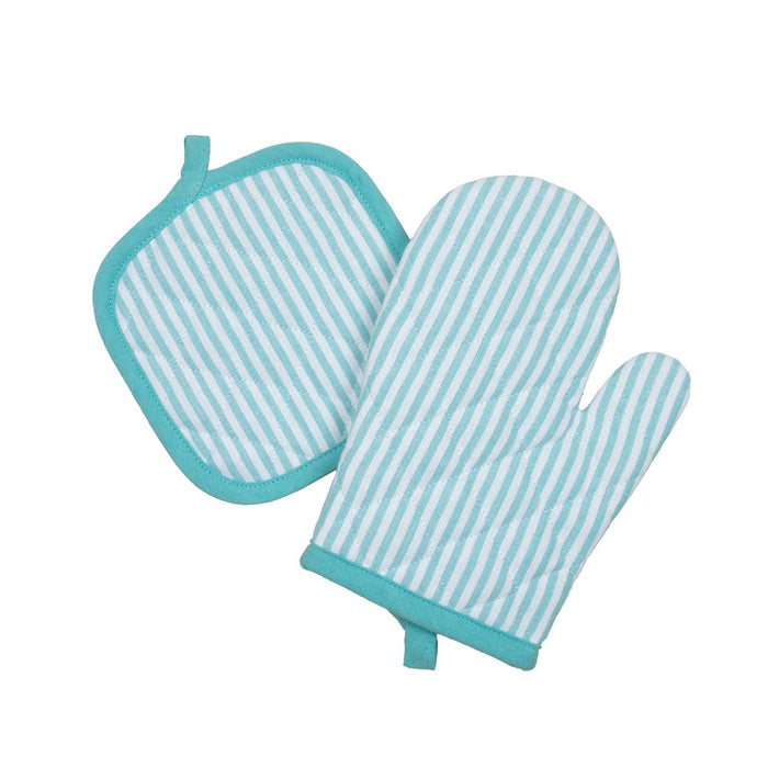 Mainstays, 20 Piece Set, Terry & Flat Kitchen Towel, Dish Cloth, Flour Sack, Oven Mitt, Pot Holder Aqua
