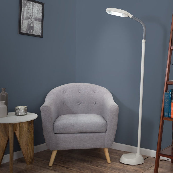 Adjustable Floor Lamp - 6Ft Full Spectrum Natural Sunlight Lamp with Bendable Neck - Reading, Crafts, Esthetician Floor Light by Lavish Home (Beige)