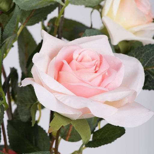 Everyday 21" Indoor Artificial Pink Rose Plant - Lifelife Home or Office Decor - Faux Potted Bush - Maintenance Free