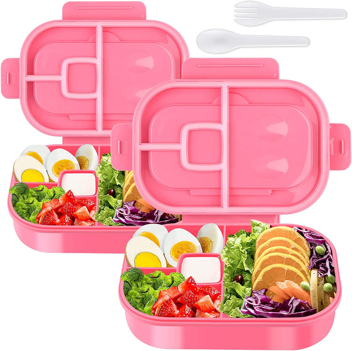 Bento Box Kit, 4 Compartments 1.3L Lunch Box Kids with Fork&Spoon, Leak-Proof Bento Box Adult Lunch Box, Lunch Box Containers for Adults Toddler, Microwaveable, Dishwasher & Freezer Safe