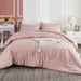 Pink Comforter Set Full Size for Girls, 3 Pieces Blush Women Plain Bedding Set & Collections, All Season Bed Set (79X90In Comforter & 2 Pillowcases)