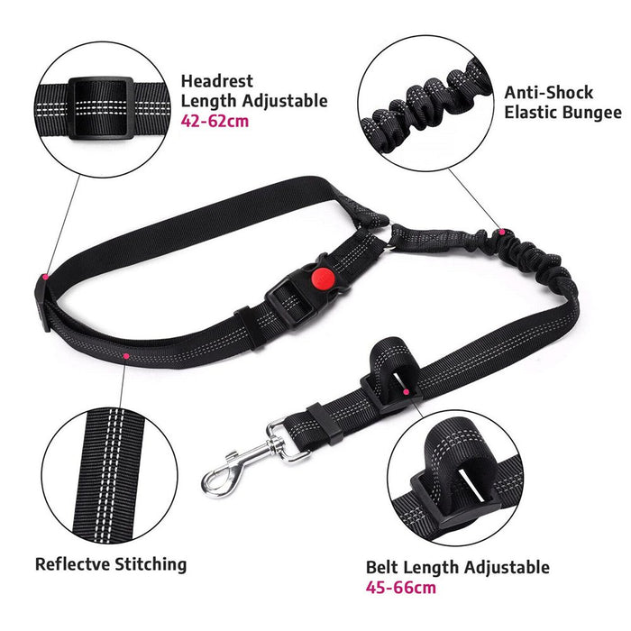 Adjustable Pet Dog Seat Belt Harness, Dog Cat Seat Belt Leash Safety Leads Harness, Vehicle Car Seatbelt Harness for Pets with Elastic Nylon Bungee Buffer for Shock Attenuation