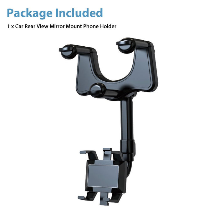 Car Phone Mount,  Car Rearview Mirror Cell Phone Holder, Universal Adjustable Rear View Mirror Clips Cradle, 360° Phones Bracket Car Mount Fits for Iphone 13 12 Pro Max, Galaxy