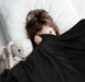 Fleece Blanket Queen Size Black 300GSM Luxury Bed Blanket Anti-Static Fuzzy Soft Blanket Microfiber (90X90 Inches)