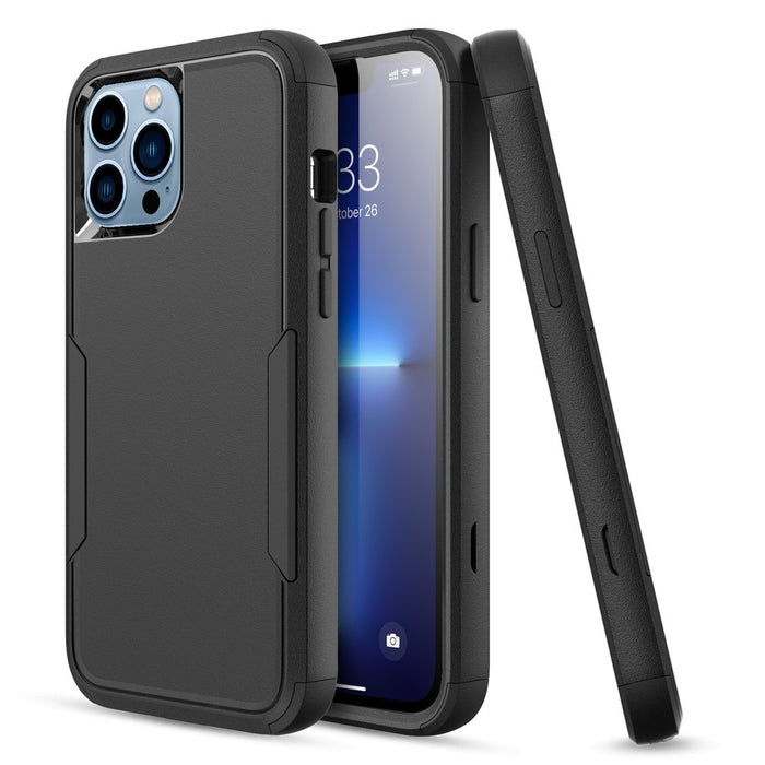 for Iphone 13 Pro Max/13 Pro/13/13 Mini Phone Case with Belt Clip Stand Shockproof Protective Case Hybrid Armor Cover, Black